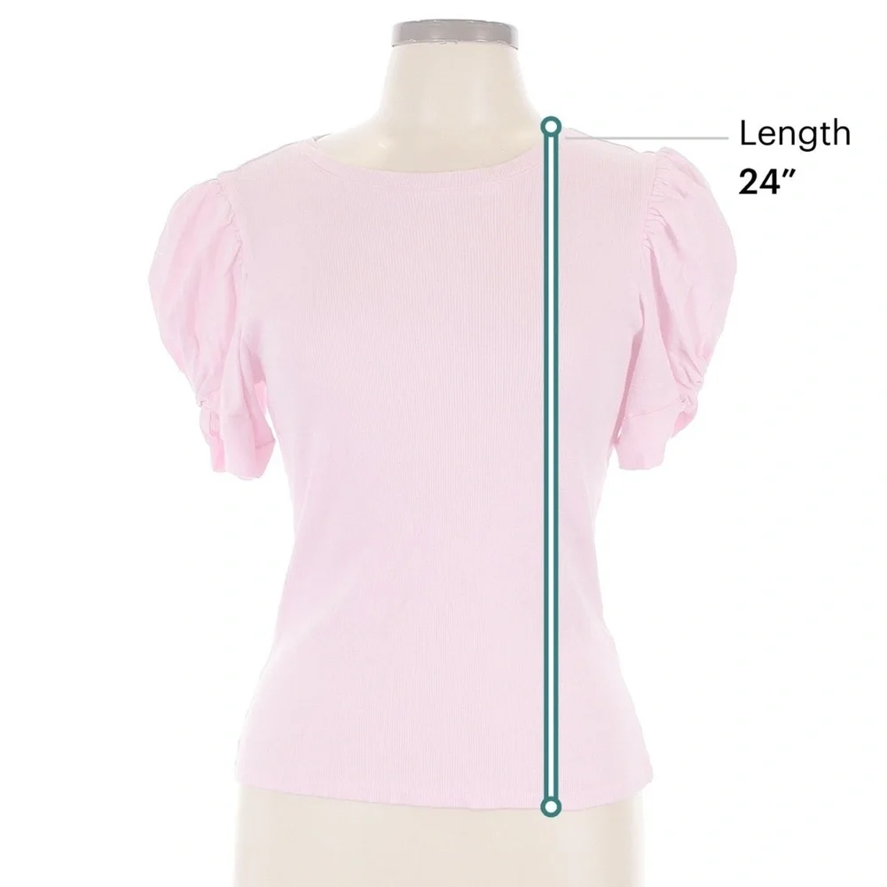 Vince Camuto Pink Puff Sleeve Top - Picture 3 of 5